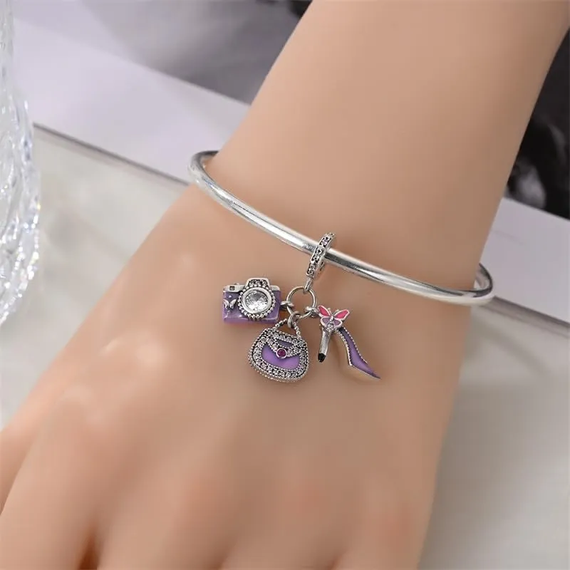 KUNSIR Bead Charm Ciondolo Argento Sterling 925 con Cubic Zirconia per Braccialetti e Collane Europei - immagine 4