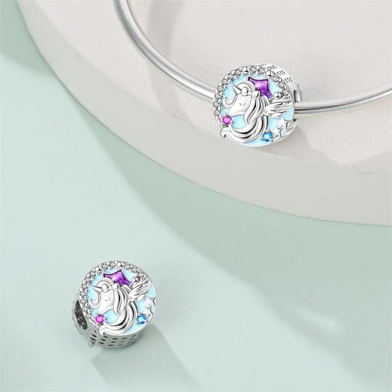 KUNSIR Bead Charm Ciondolo in Argento Sterling 925 con Cubic Zirconia per Braccialetti e Collane Europei - immagine 2