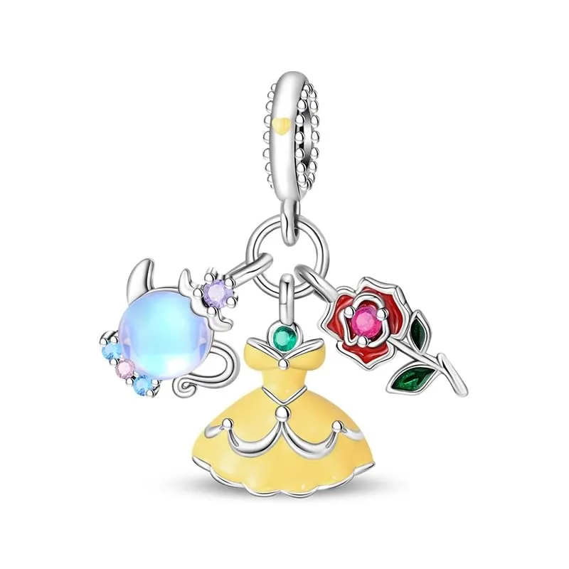 KUNSIR Bead Charm Ciondolo Argento Sterling 925 con Cubic Zirconia per Braccialetti e Collane Europei - immagine 1