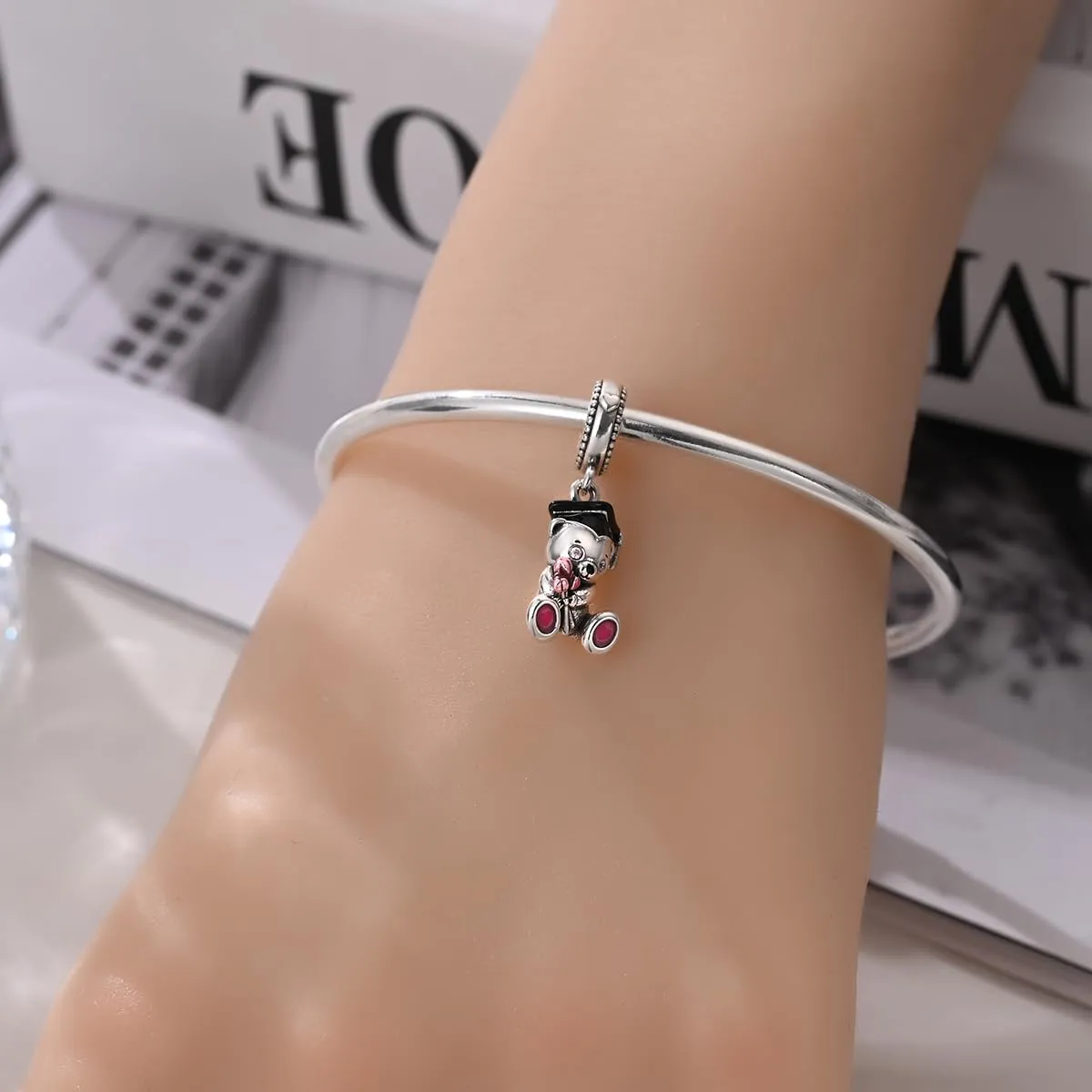 KUNSIR Bead Charm Ciondolo in Argento Sterling 925 con Cubic Zirconia per Braccialetti e Collane Europei - immagine 4