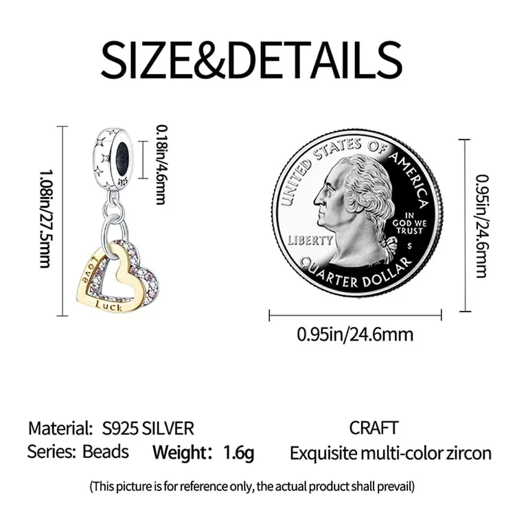 KUNSIR Ciondolo in Argento Sterling 925 con Cubic Zirconia per Braccialetti e Collane Europei - immagine 5