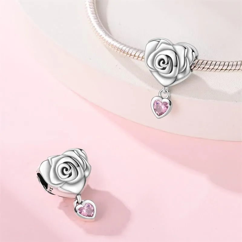 KUNSIR Bead Charm in Argento Sterling 925 con Cubic Zirconia per Braccialetti e Collane Europei - immagine 2