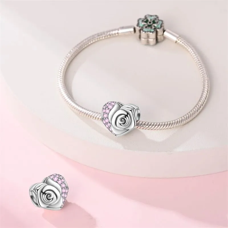 KUNSIR Bead Charm Ciondolo in Argento Sterling 925 con Cubic Zirconia, Compatibile con Braccialetti e Collane Europei - immagine 3