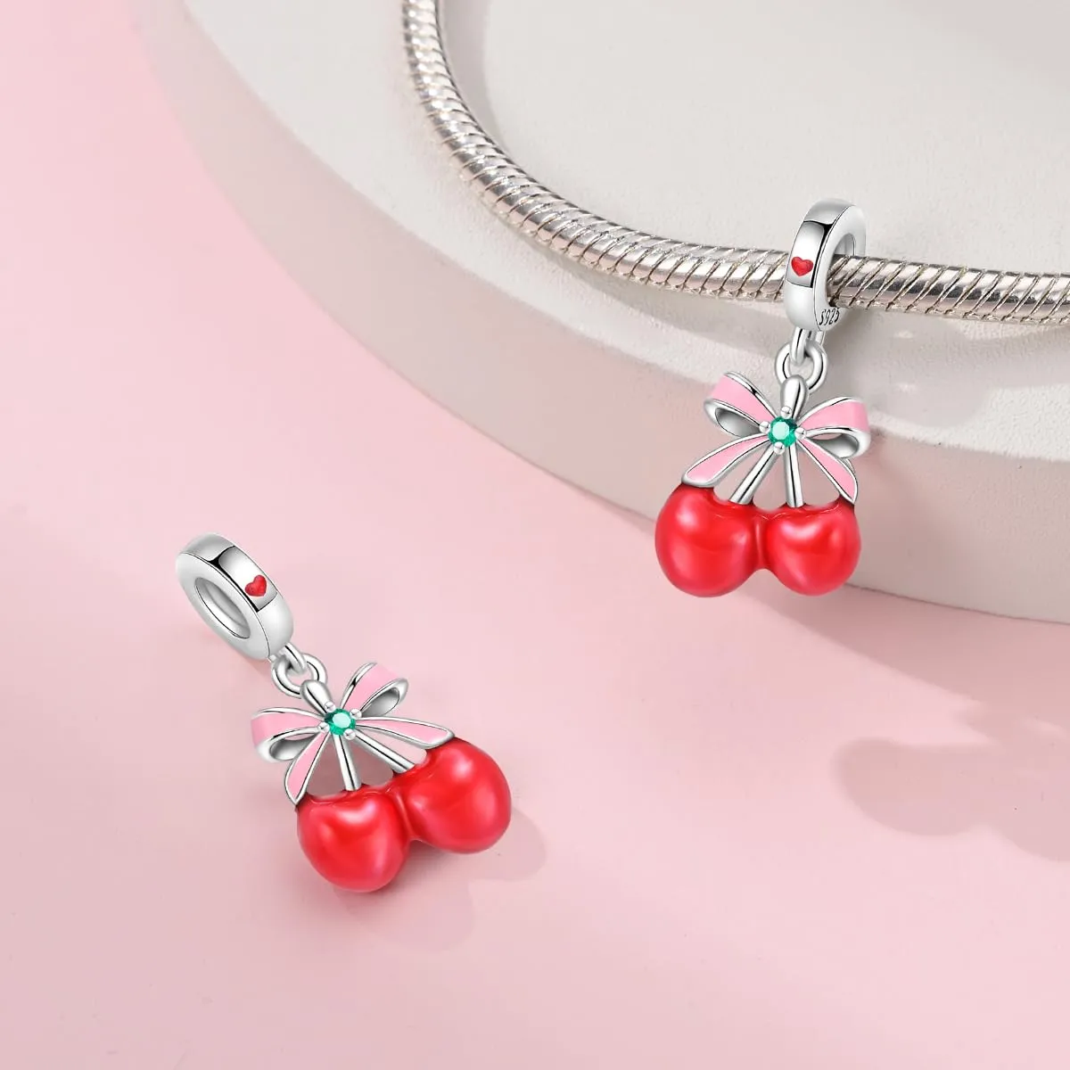 KUNSIR Ciondolo in Argento Sterling 925 con Cubic Zirconia per Braccialetti e Collane Europei - immagine 2