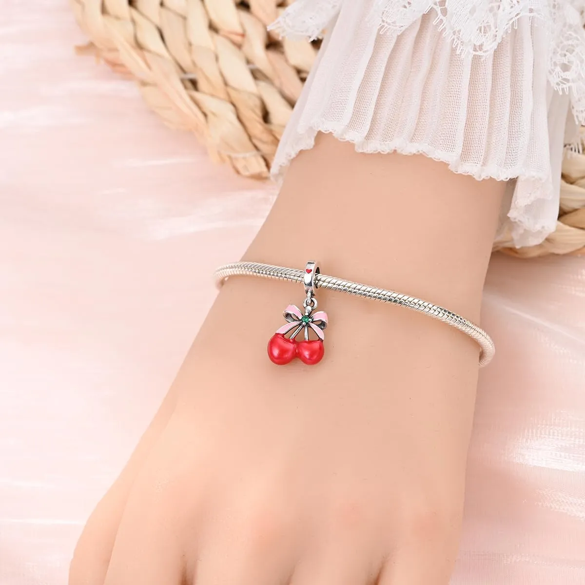 KUNSIR Ciondolo in Argento Sterling 925 con Cubic Zirconia per Braccialetti e Collane Europei - immagine 4