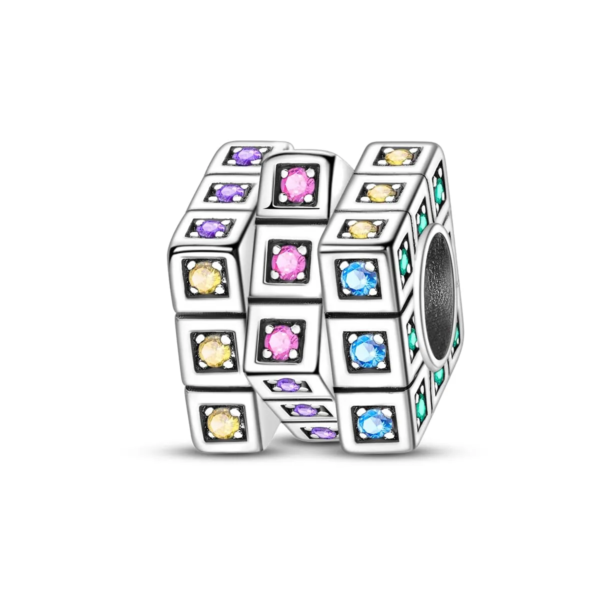 Pandach Bead Charm in Argento Sterling 925 con Cubic Zirconia per Braccialetti e Collane Europei - immagine 1