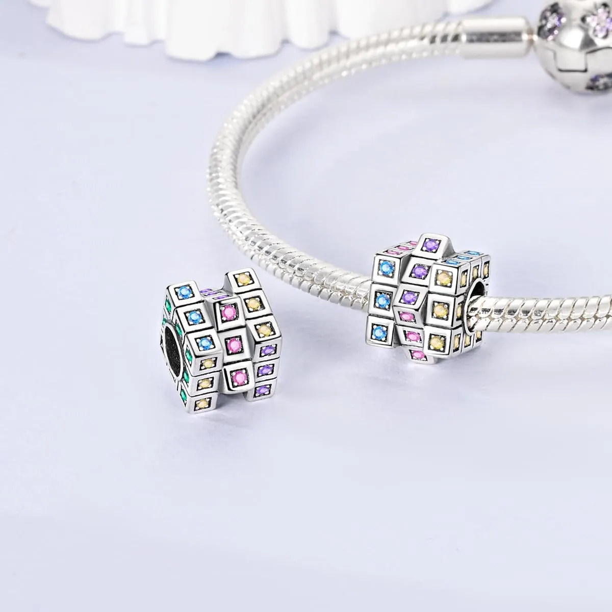 Pandach Bead Charm in Argento Sterling 925 con Cubic Zirconia per Braccialetti e Collane Europei - immagine 2