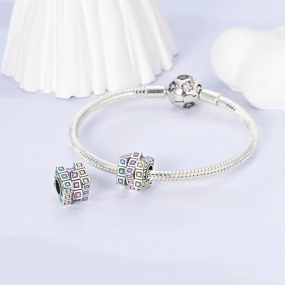 Pandach Bead Charm in Argento Sterling 925 con Cubic Zirconia per Braccialetti e Collane Europei - immagine 3