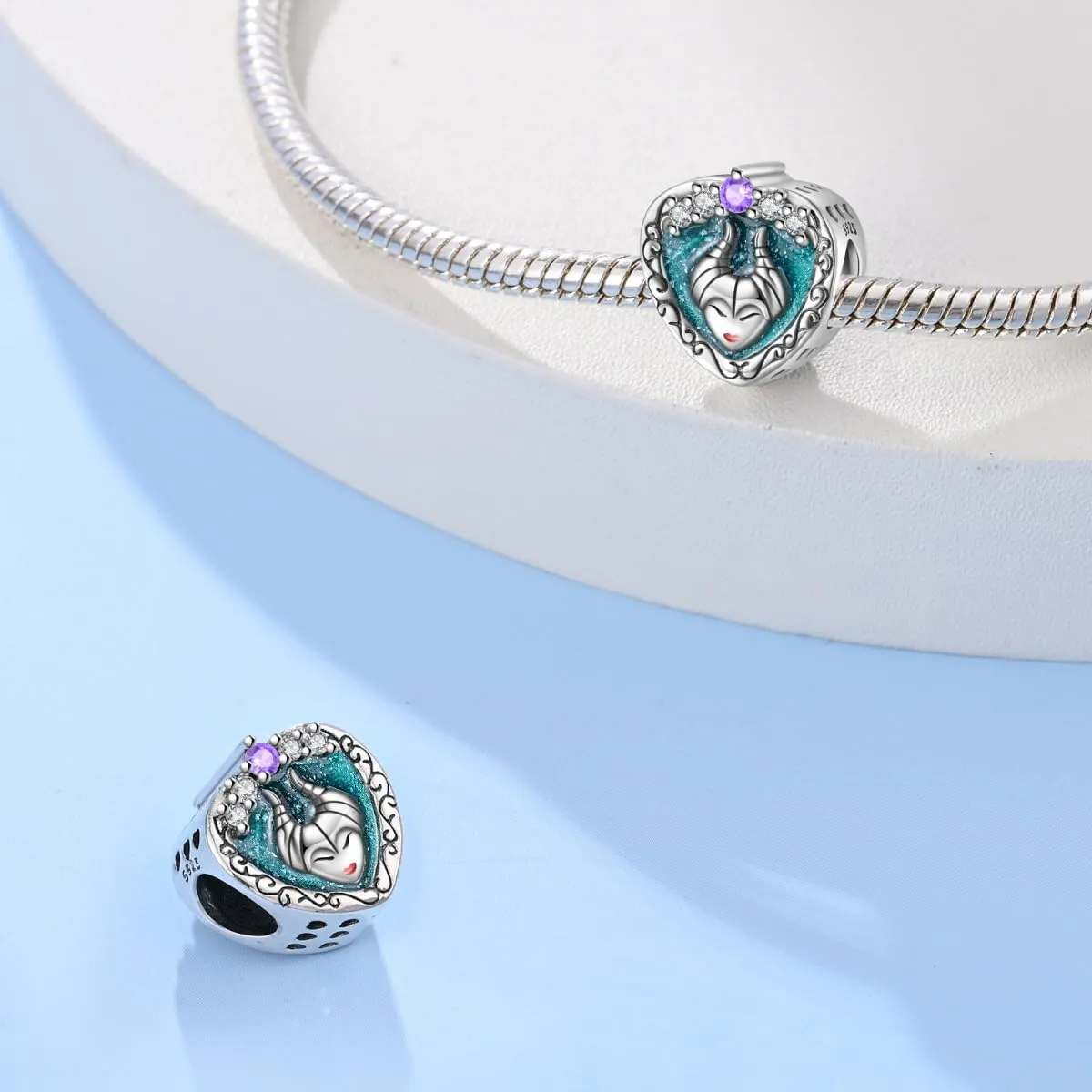 KUNSIR Ciondolo in Argento Sterling 925 con Cubic Zirconia per Braccialetti e Collane Europee - immagine 2