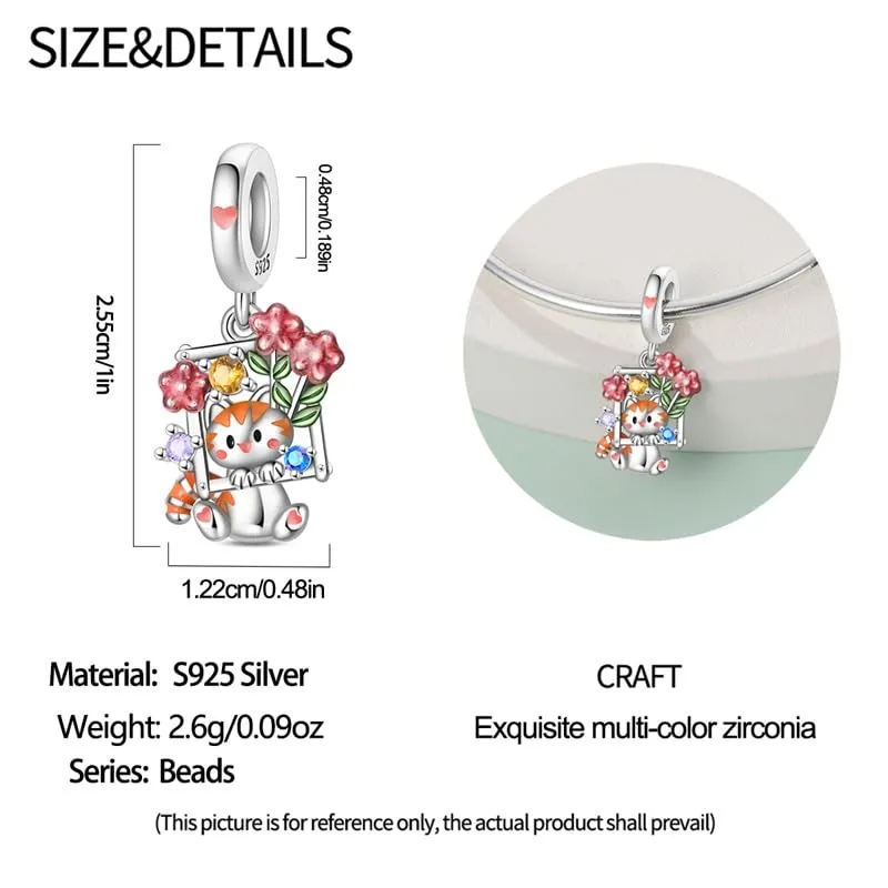 KUNSIR Bead Charm Ciondolo in Argento Sterling 925 con Cubic Zirconia per Braccialetti e Collane Europei - immagine 5