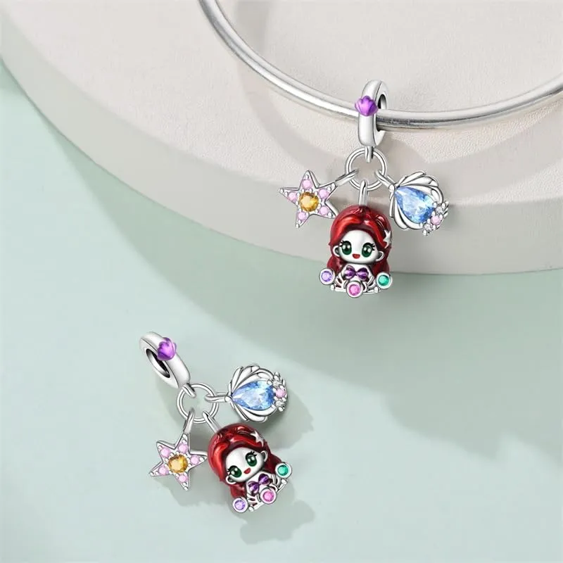 KUNSIR Bead Charm Ciondolo in Argento Sterling 925 con Cubic Zirconia per Braccialetti e Collane Europei - immagine 2