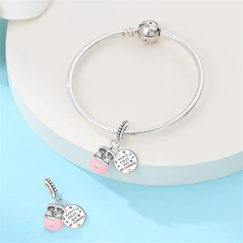 KUNSIR Bead Charm Ciondolo Argento Sterling 925 con Cubic Zirconia per Braccialetti e Collane Europei - immagine 3