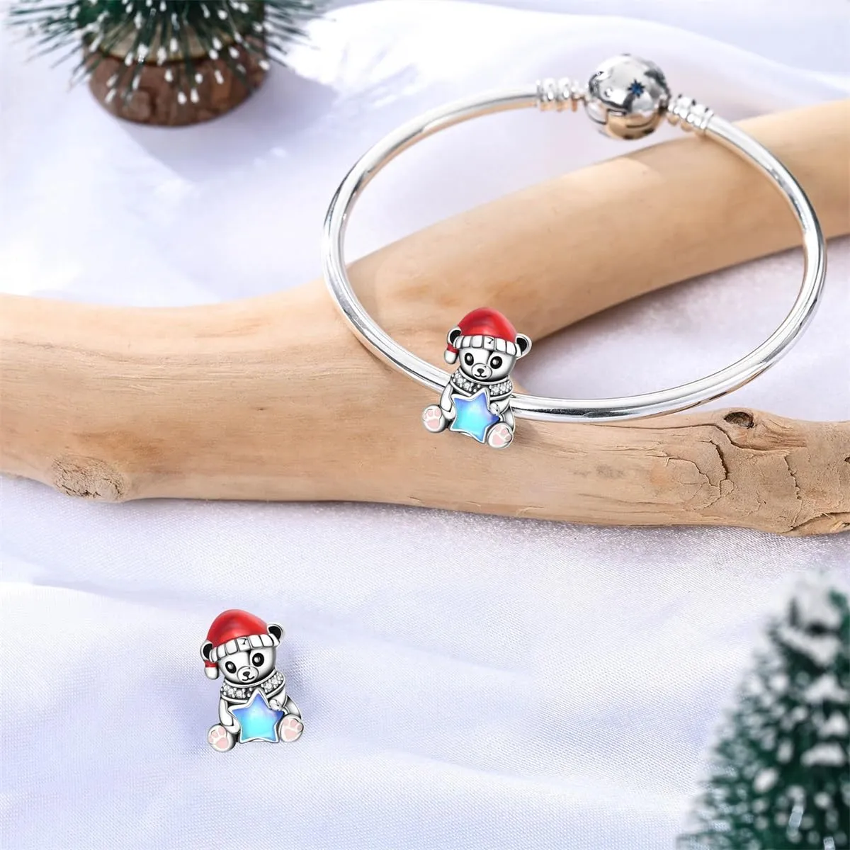 KUNSIR Bead Charm in Argento Sterling 925 con Cubic Zirconia per Braccialetti e Collane Europei - immagine 3