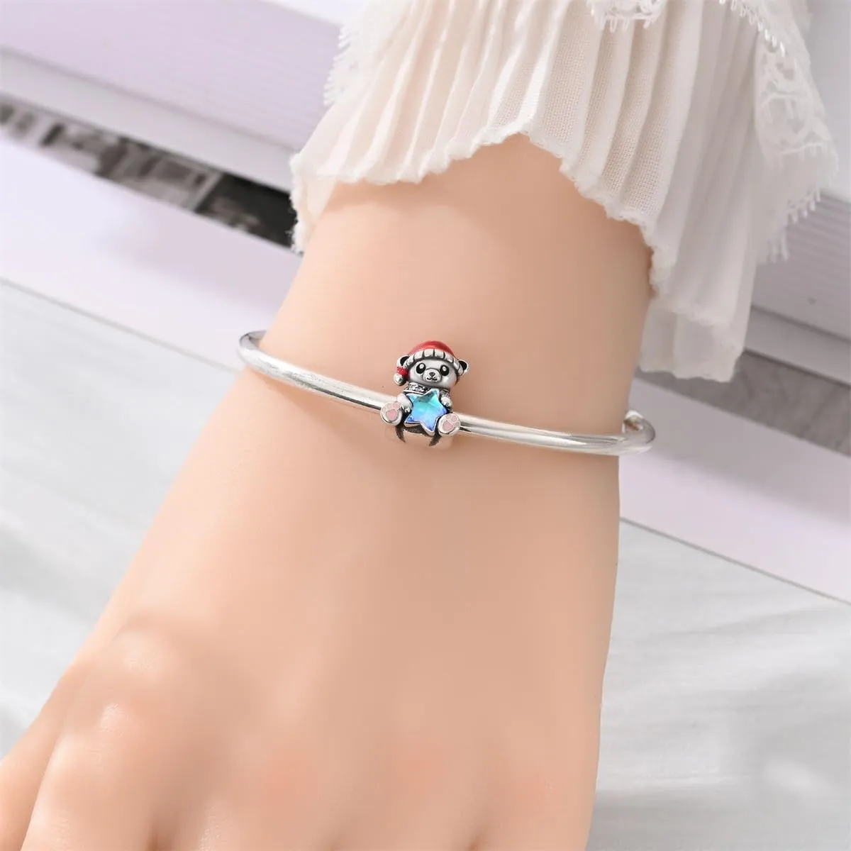 KUNSIR Bead Charm in Argento Sterling 925 con Cubic Zirconia per Braccialetti e Collane Europei - immagine 4