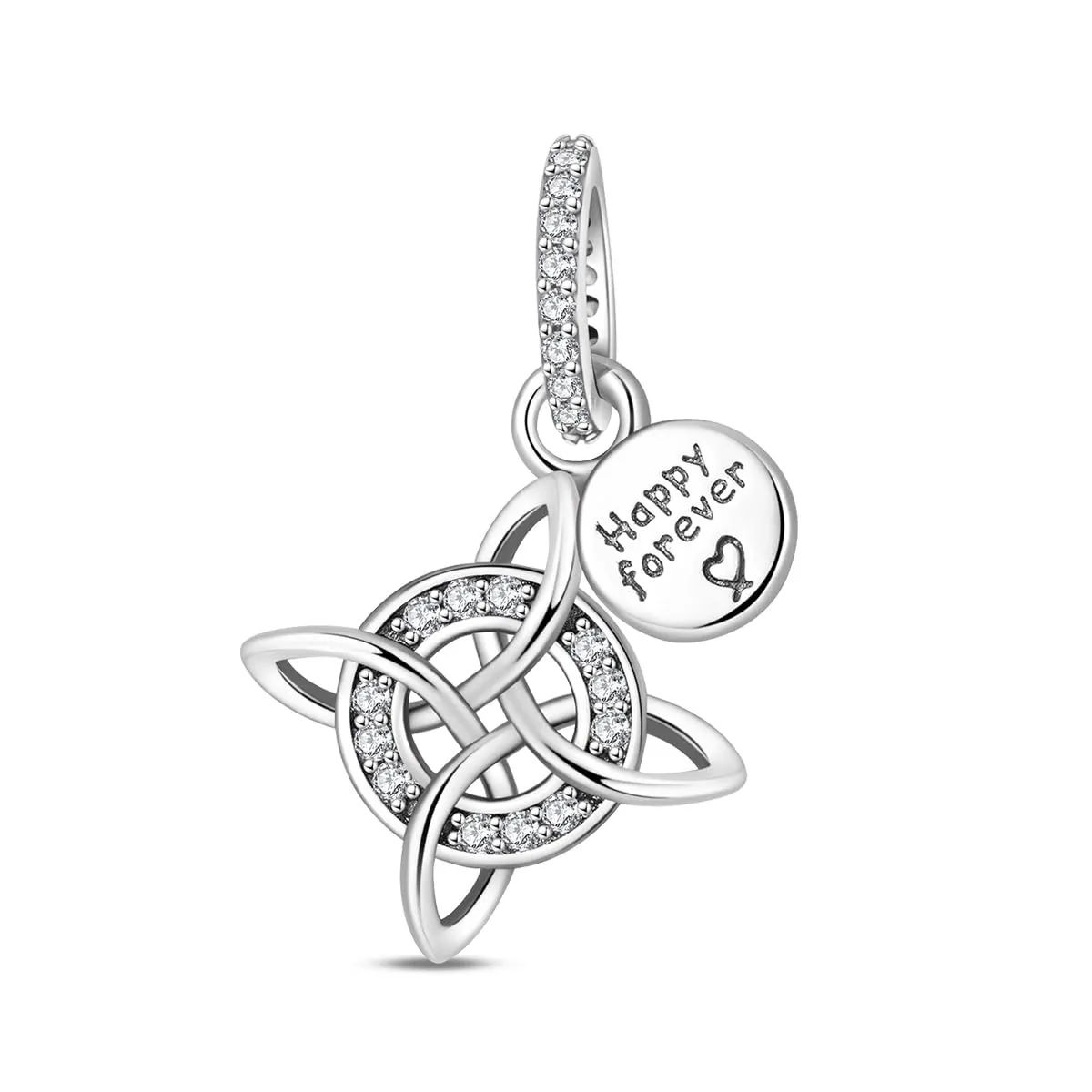 KUNSIR Bead Charm Ciondolo Argento Sterling 925 con Cubic Zirconia per Pandora Braccialetti e Collane Europei - immagine 1