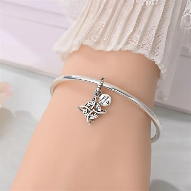 KUNSIR Bead Charm Ciondolo Argento Sterling 925 con Cubic Zirconia per Pandora Braccialetti e Collane Europei - immagine 4