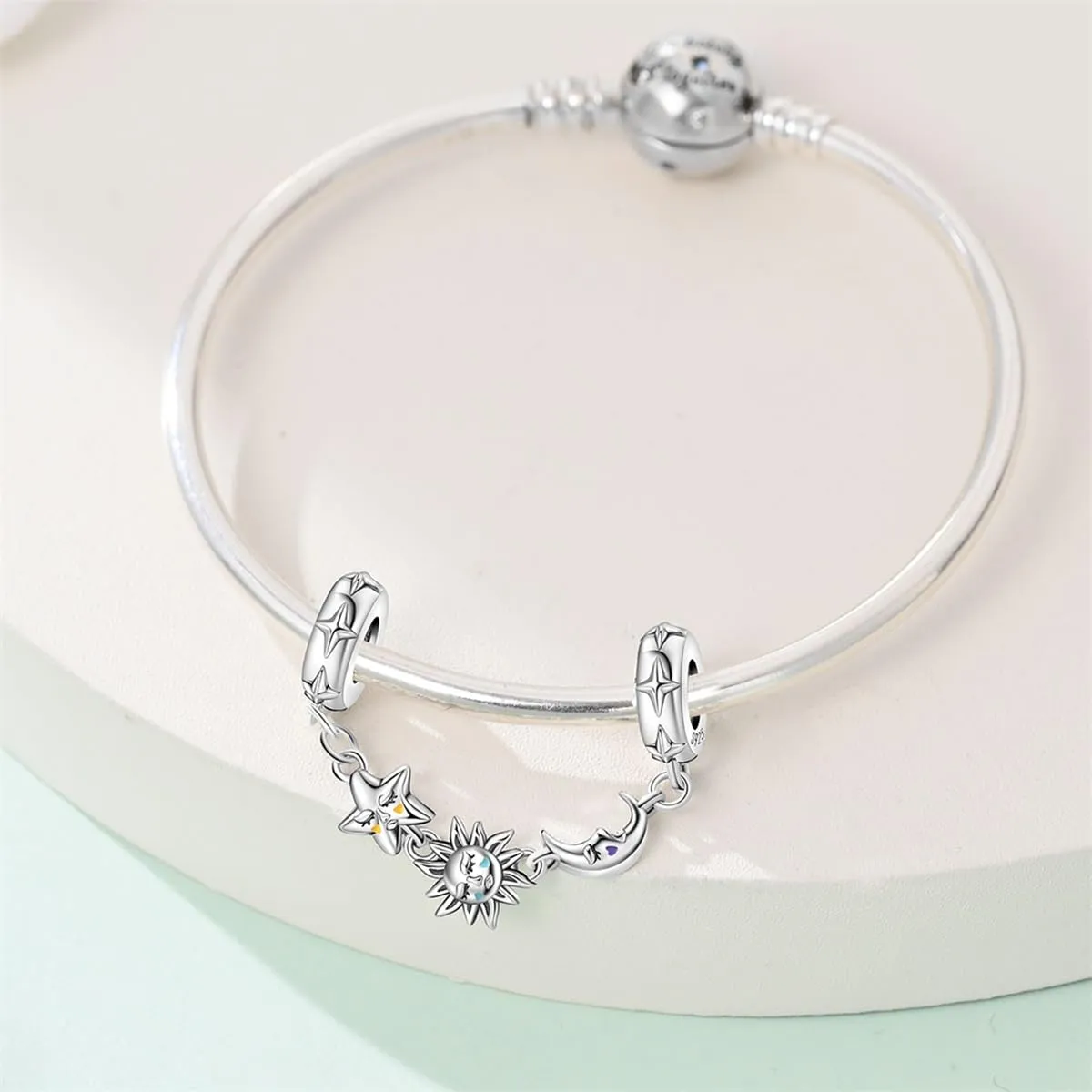 KUNSIR Bead Charm Ciondolo Argento Sterling 925 con Cubic Zirconia per Braccialetti e Collane Europei - immagine 3