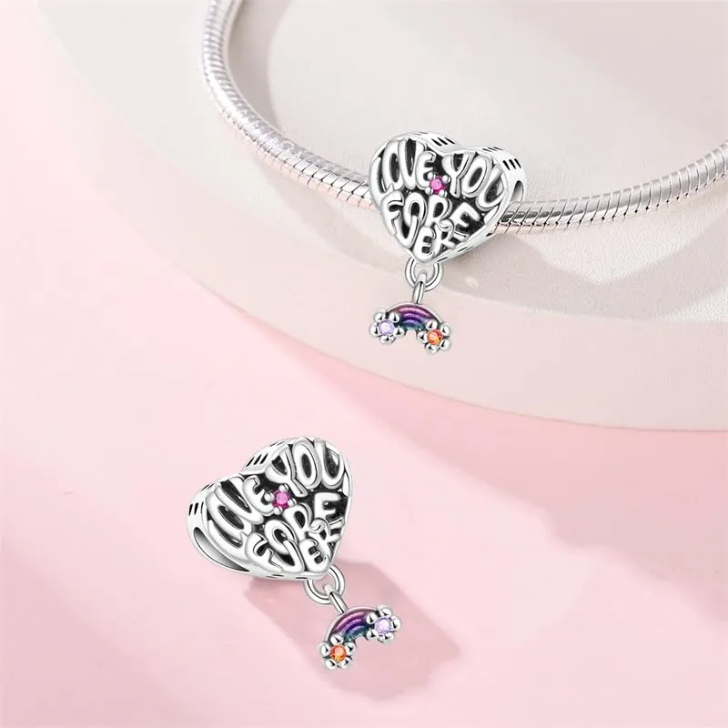 KUNSIR Bead Charm in Argento Sterling 925 con Cubic Zirconia per Braccialetti e Collane Europei - immagine 2