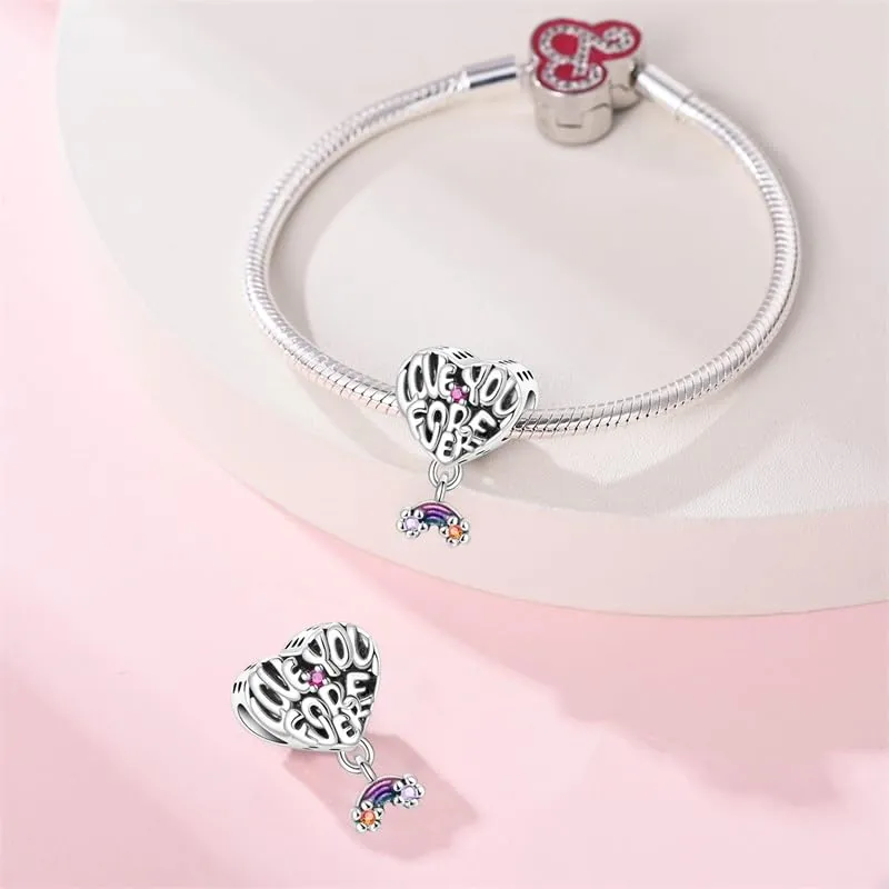 KUNSIR Bead Charm in Argento Sterling 925 con Cubic Zirconia per Braccialetti e Collane Europei - immagine 3