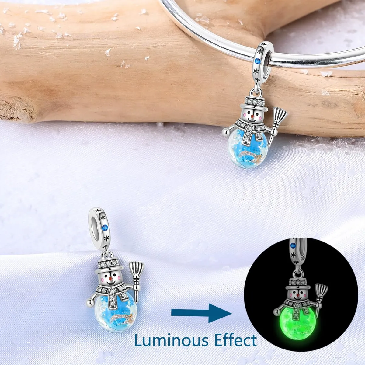 KUNSIR Ciondolo in Argento Sterling 925 con Cubic Zirconia per Braccialetti e Collane Europei - immagine 2
