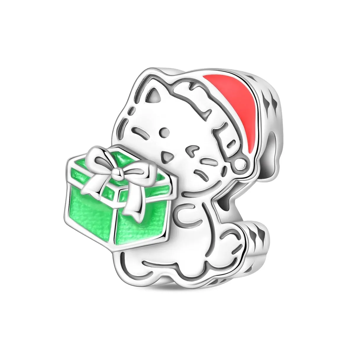 KUNSIR Bead Charm Ciondolo in Argento Sterling 925 con Cubic Zirconia per Braccialetti e Collane Europei - immagine 1