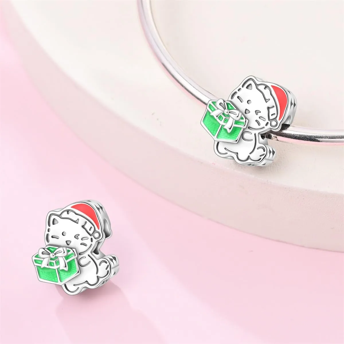 KUNSIR Bead Charm Ciondolo in Argento Sterling 925 con Cubic Zirconia per Braccialetti e Collane Europei - immagine 2