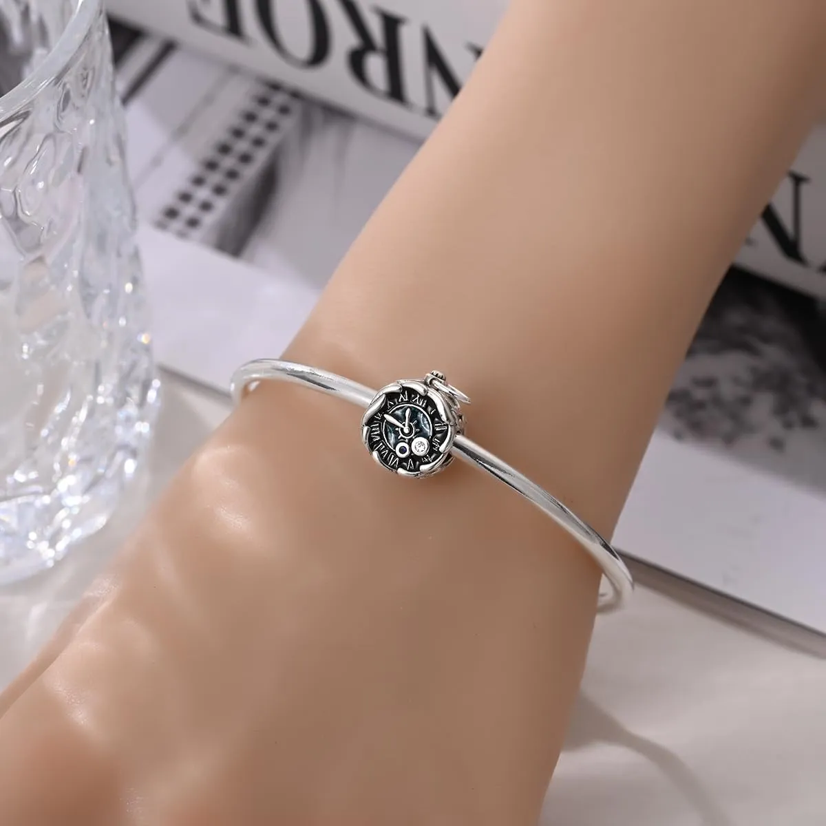 KUNSIR Bead Charm Ciondolo Argento Sterling 925 con Cubic Zirconia per Braccialetti e Collane Europei - immagine 4
