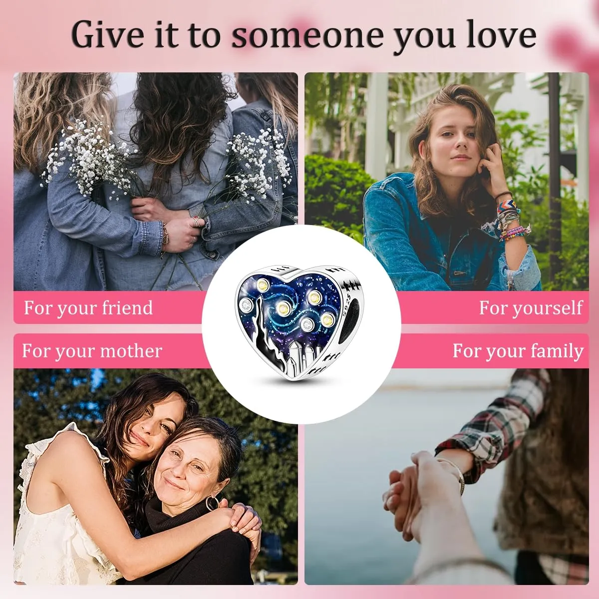 Pandach Bead Charm in Argento Sterling 925 con Cubic Zirconia per Braccialetti e Collane Europei - immagine 6