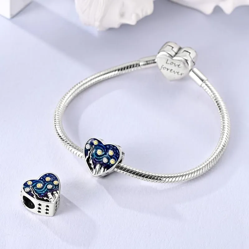 KUNSIR Bead Charm Ciondolo Argento Sterling 925 con Cubic Zirconia per Pandora Braccialetti e Collane Europee - immagine 3