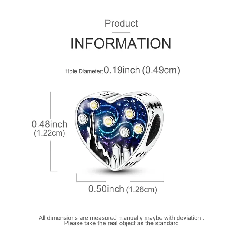 KUNSIR Bead Charm Ciondolo Argento Sterling 925 con Cubic Zirconia per Pandora Braccialetti e Collane Europee - immagine 4