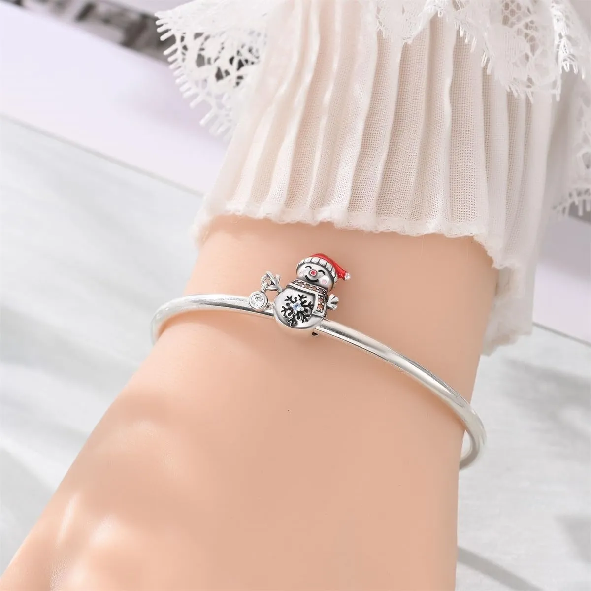 KUNSIR Ciondolo Argento Sterling 925 con Cubic Zirconia per Braccialetti e Collane Europei - immagine 4
