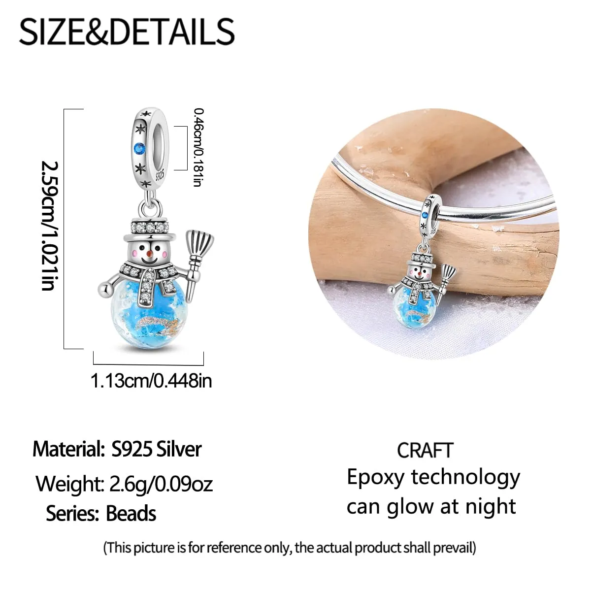 Pandach Bead Charm in Argento Sterling 925 con Cubic Zirconia per Braccialetti e Collane Europei - immagine 6