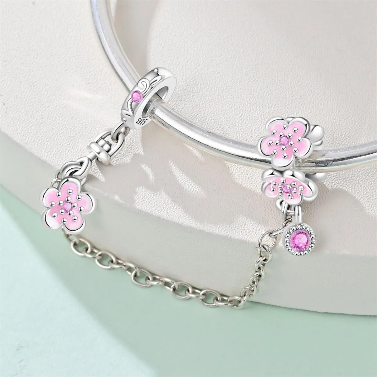 KUNSIR Ciondolo in Argento Sterling 925 con Cubic Zirconia per Braccialetti e Collane Europee - immagine 2