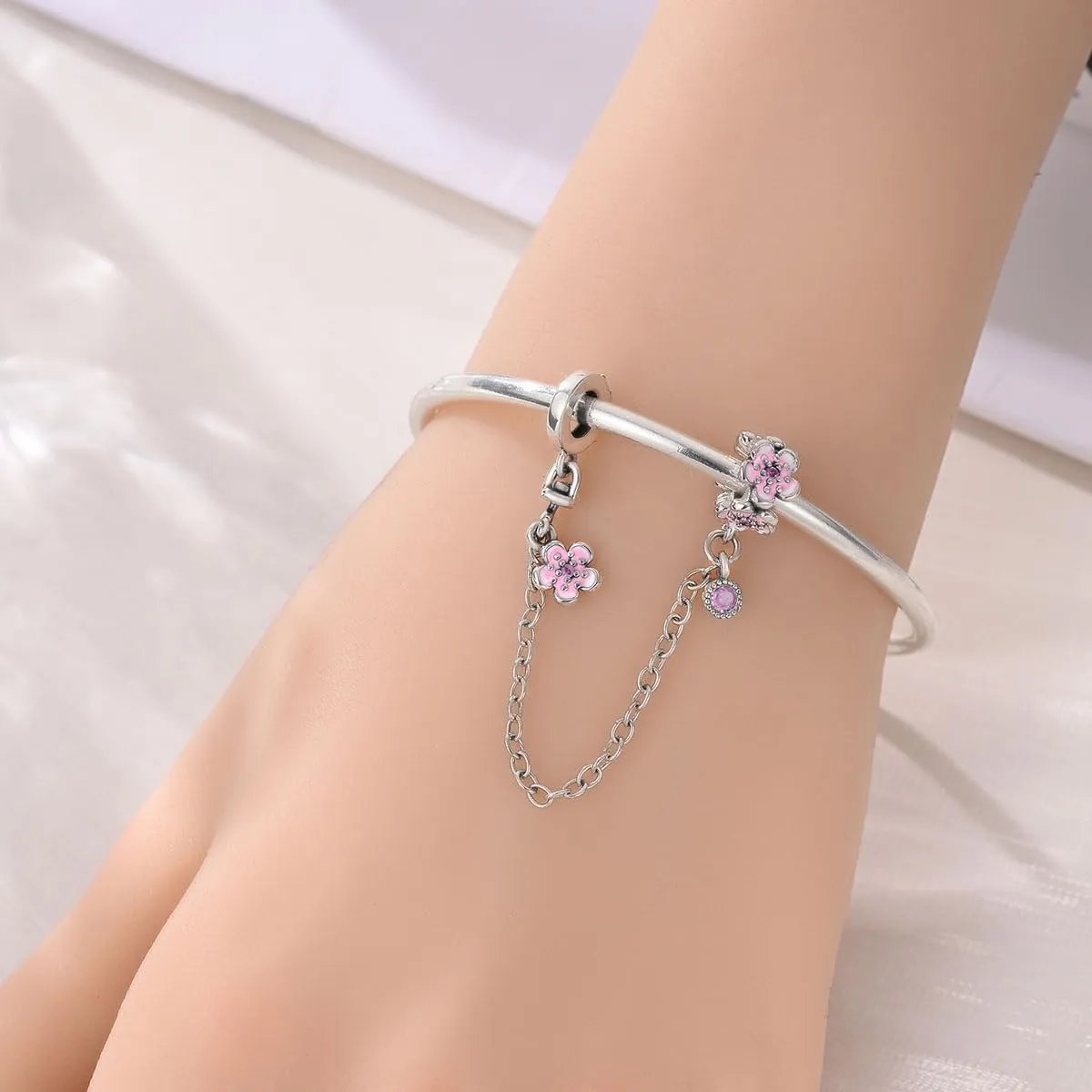 KUNSIR Ciondolo in Argento Sterling 925 con Cubic Zirconia per Braccialetti e Collane Europee - immagine 4