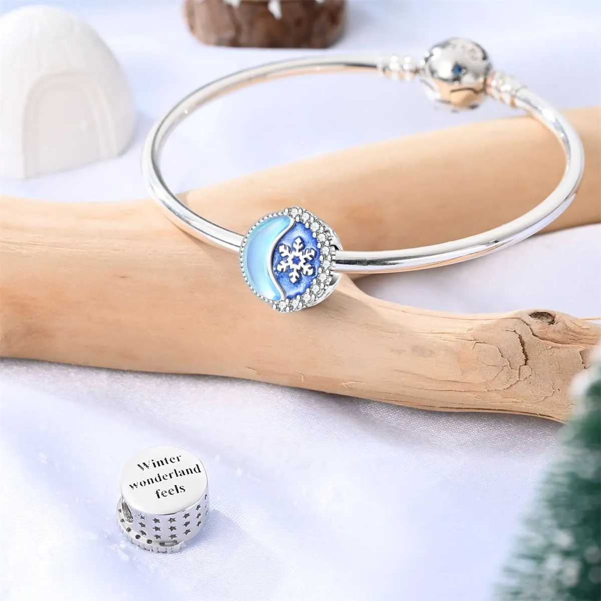 KUNSIR Bead Charm in Argento Sterling 925 con Cubic Zirconia per Braccialetti e Collane Europei - immagine 3