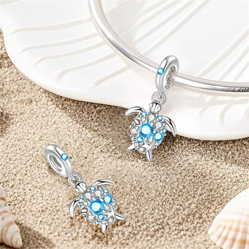 KUNSIR Bead Charm Ciondolo Argento Sterling 925 con Cubic Zirconia per Pandora Braccialetti e Collane Europei - immagine 2