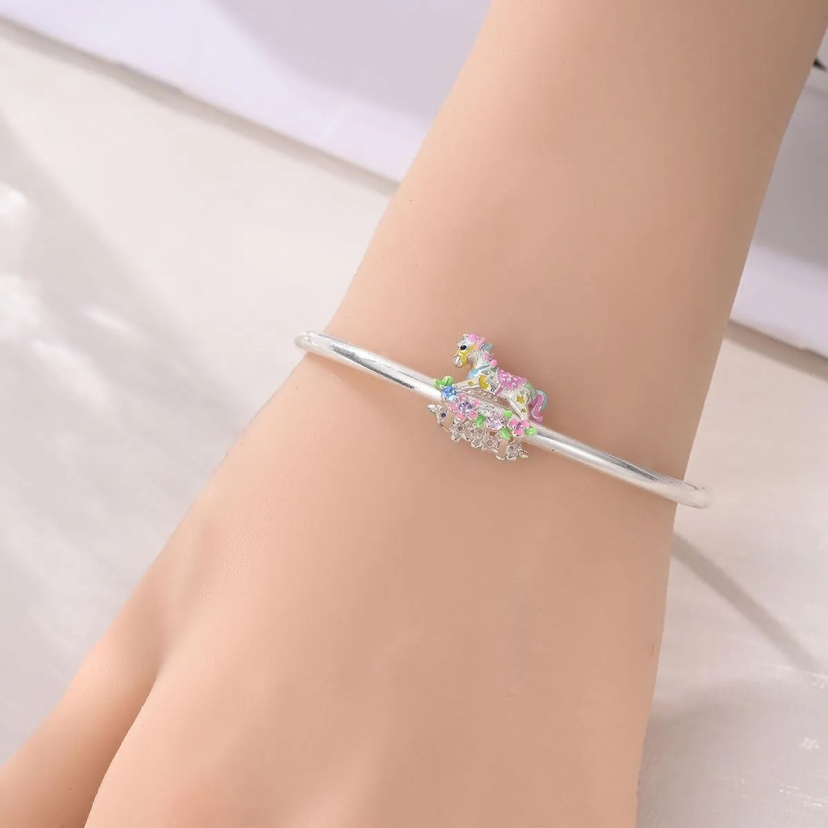 Pandach Bead Charm Ciondolo Argento Sterling 925 con Cubic Zirconia per Braccialetti e Collane Europei - immagine 4