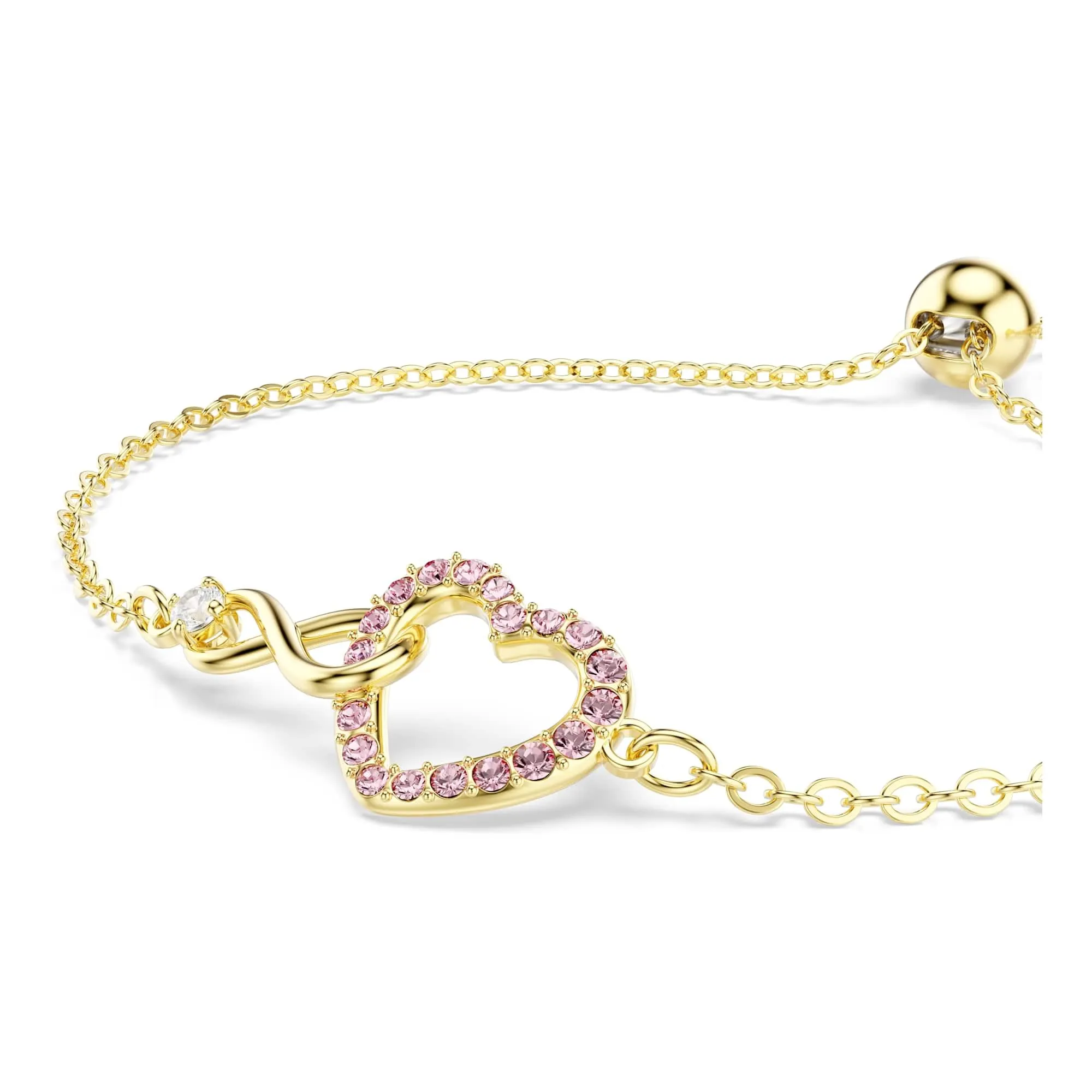 Swarovski Braccialetto Hyperbola Cuore e Infinito, Rosa, Placcato Rodio - immagine 4