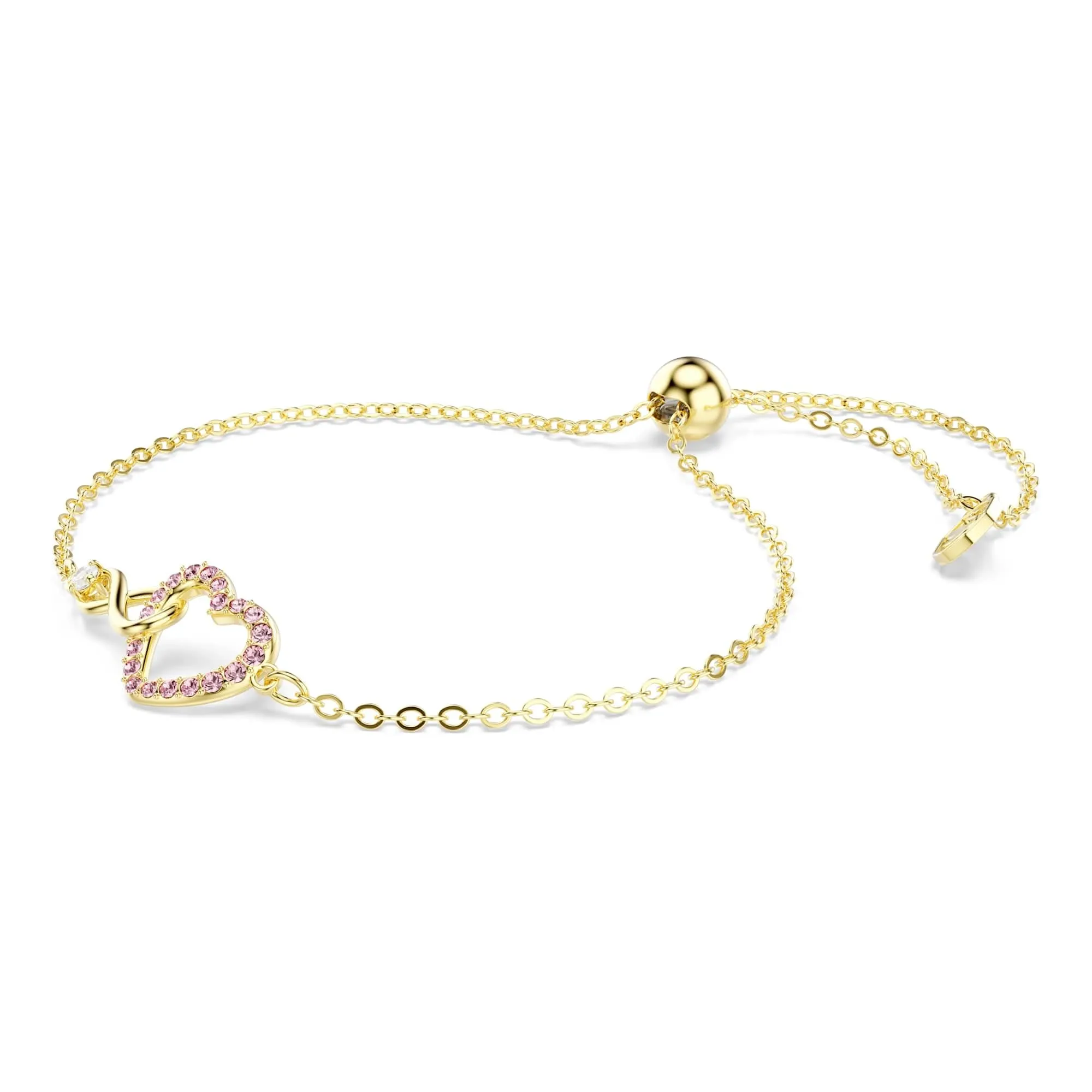 Swarovski Hyperbola Braccialetto Pavé Infinito e Cuore Rosa Placcato Color Oro - immagine 2