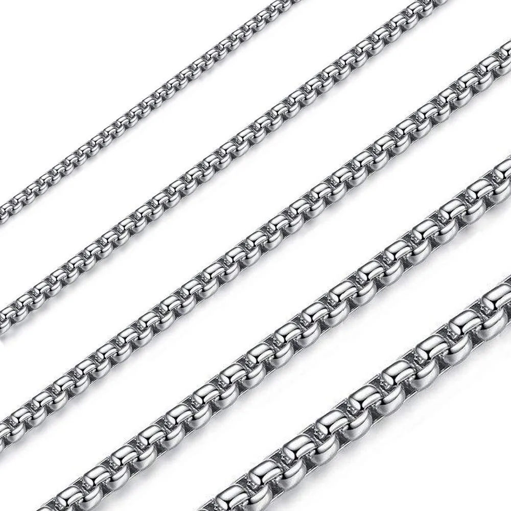 OSTAN Collana Catena Veneziana in Acciaio Inossidabile Argento, 2.0mm x 65cm - immagine 1