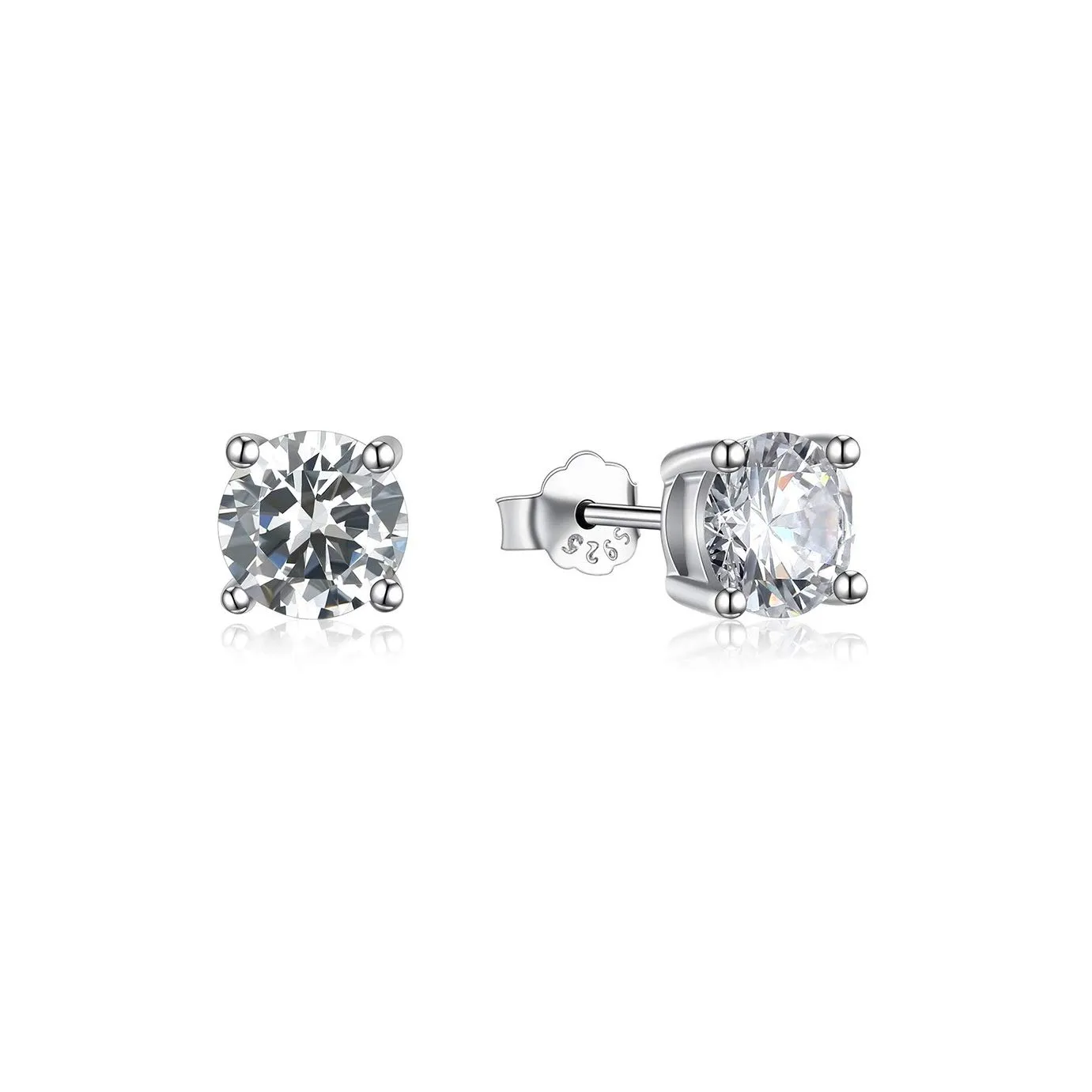 Gold Gala Orecchini Punto Luce in Argento 925 Rodiato con Zirconi Bianchi Taglio Diamante (3 mm) - immagine 1
