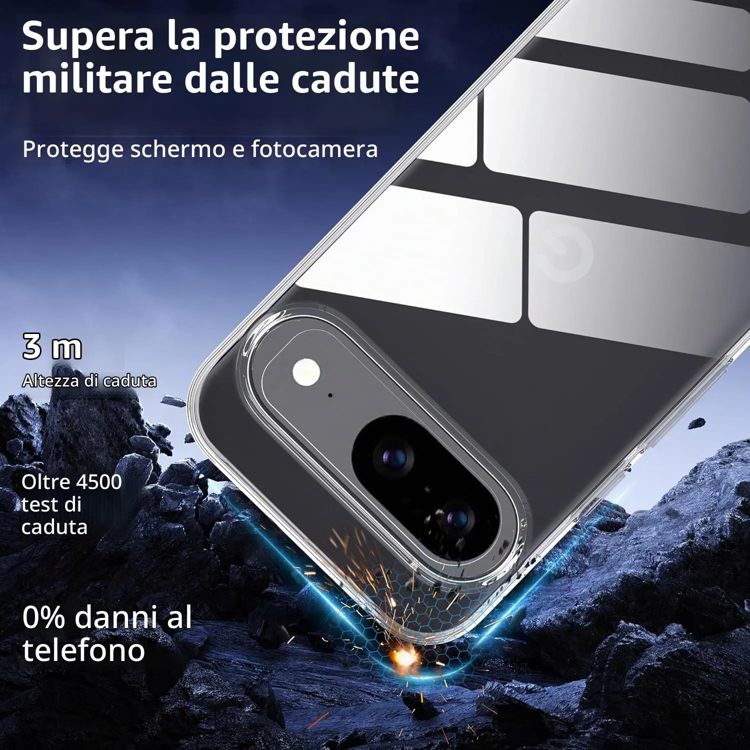 Captor Cover for Google Pixel 9 / 9 Pro / 10 / 10 Pro, Clear Soft Silicone Case, Anti-Scratch, Anti-Yellowing with Camera Protection - immagine 5