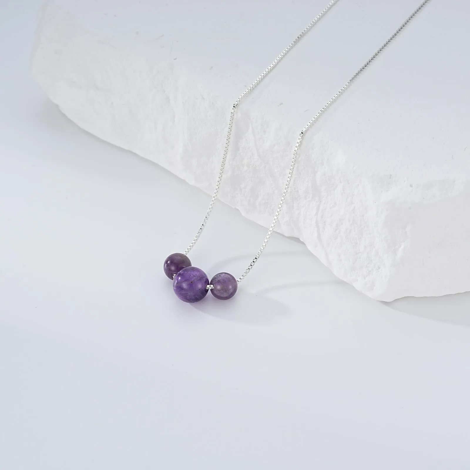 Aretas Collana in Ametista e Argento 925 per Donna, 42+8cm - immagine 4