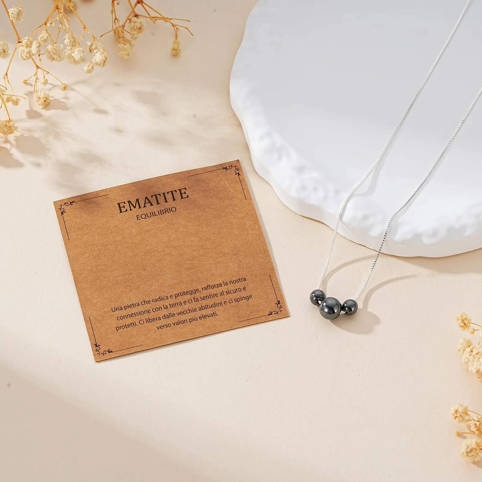 Aretas Collana in Argento 925 con Pietre Naturali Ematite - immagine 6