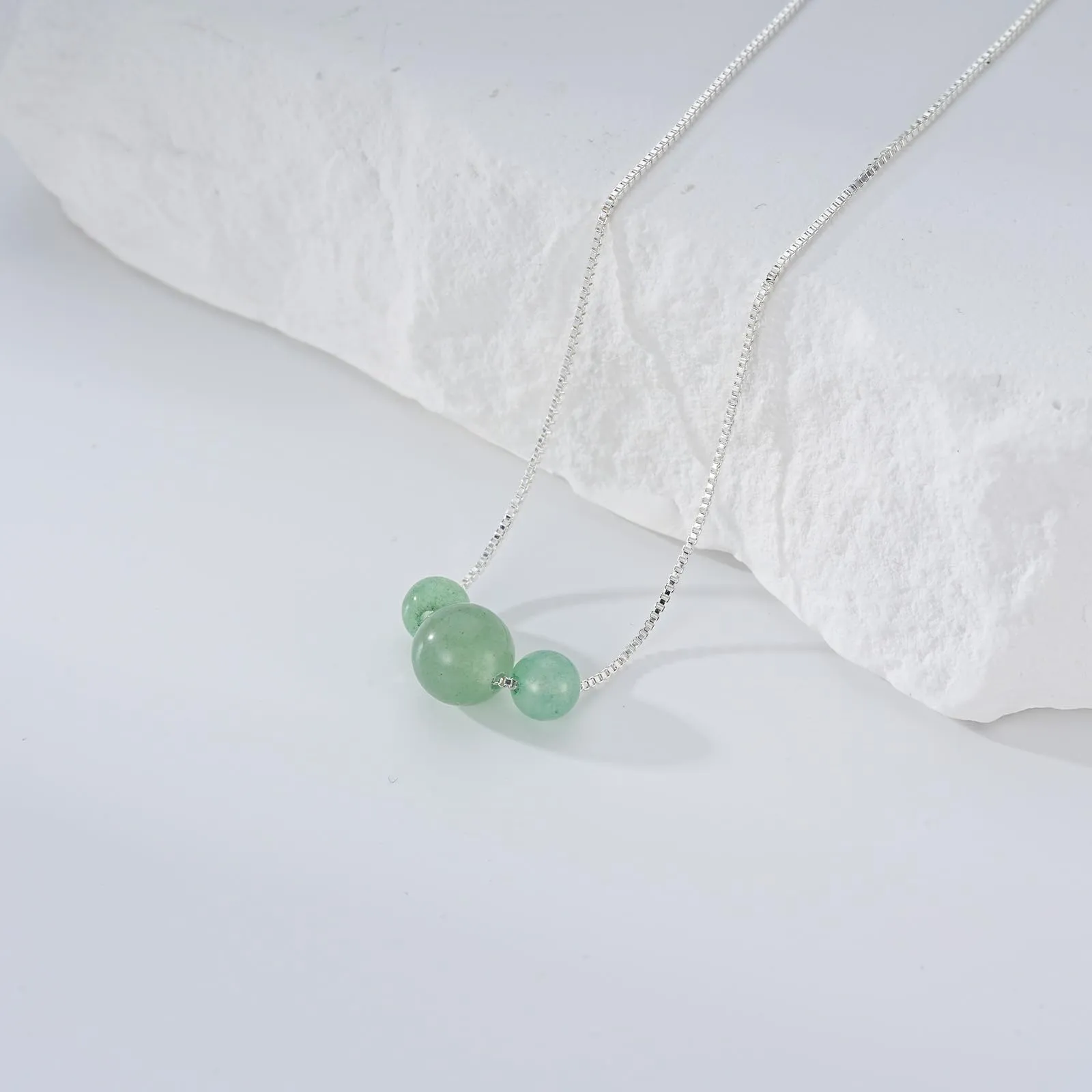 Aretas Collana in Argento 925 con Avventurina Verde, 42+8cm - immagine 4