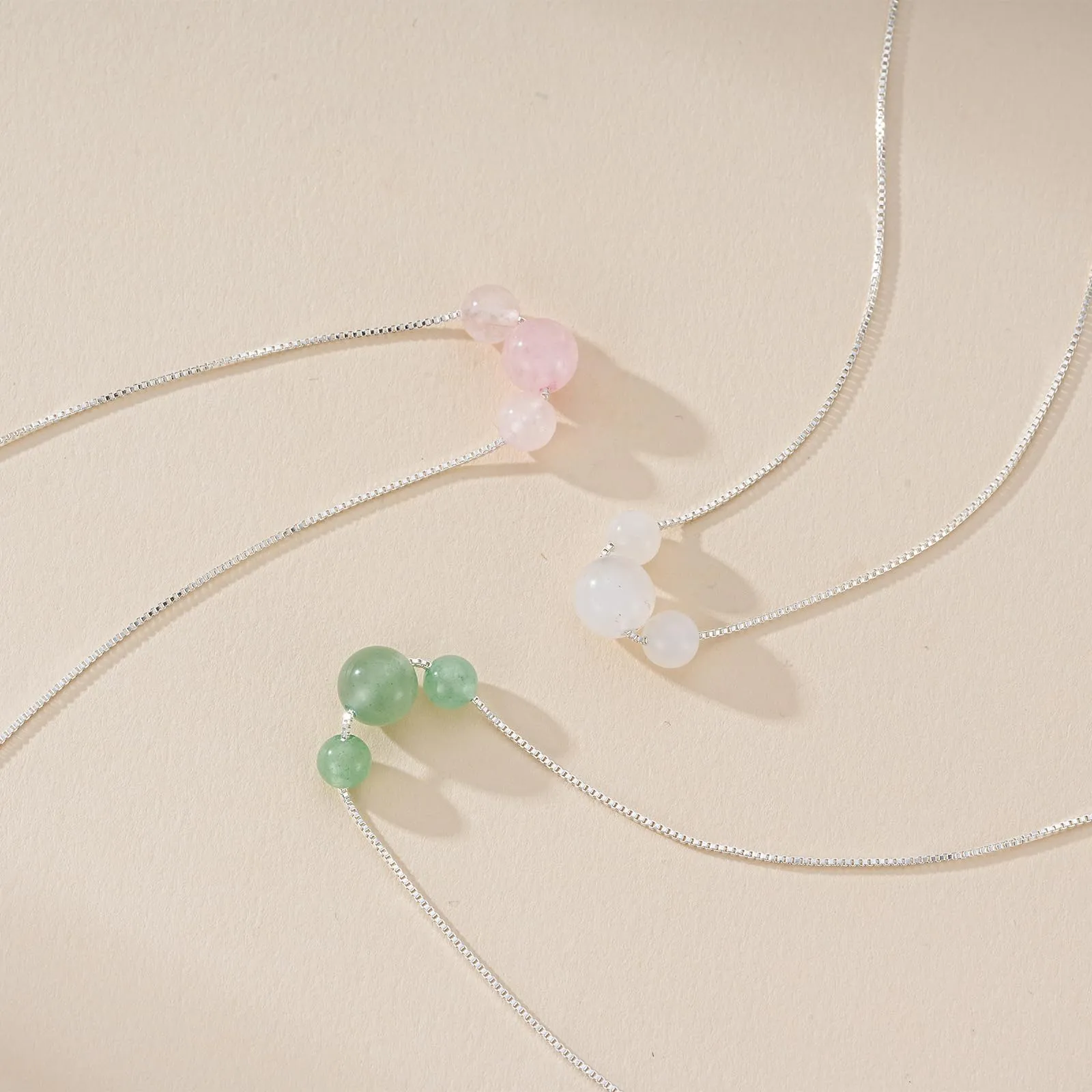Aretas Collana in Argento 925 con Avventurina Verde, 42+8cm - immagine 5