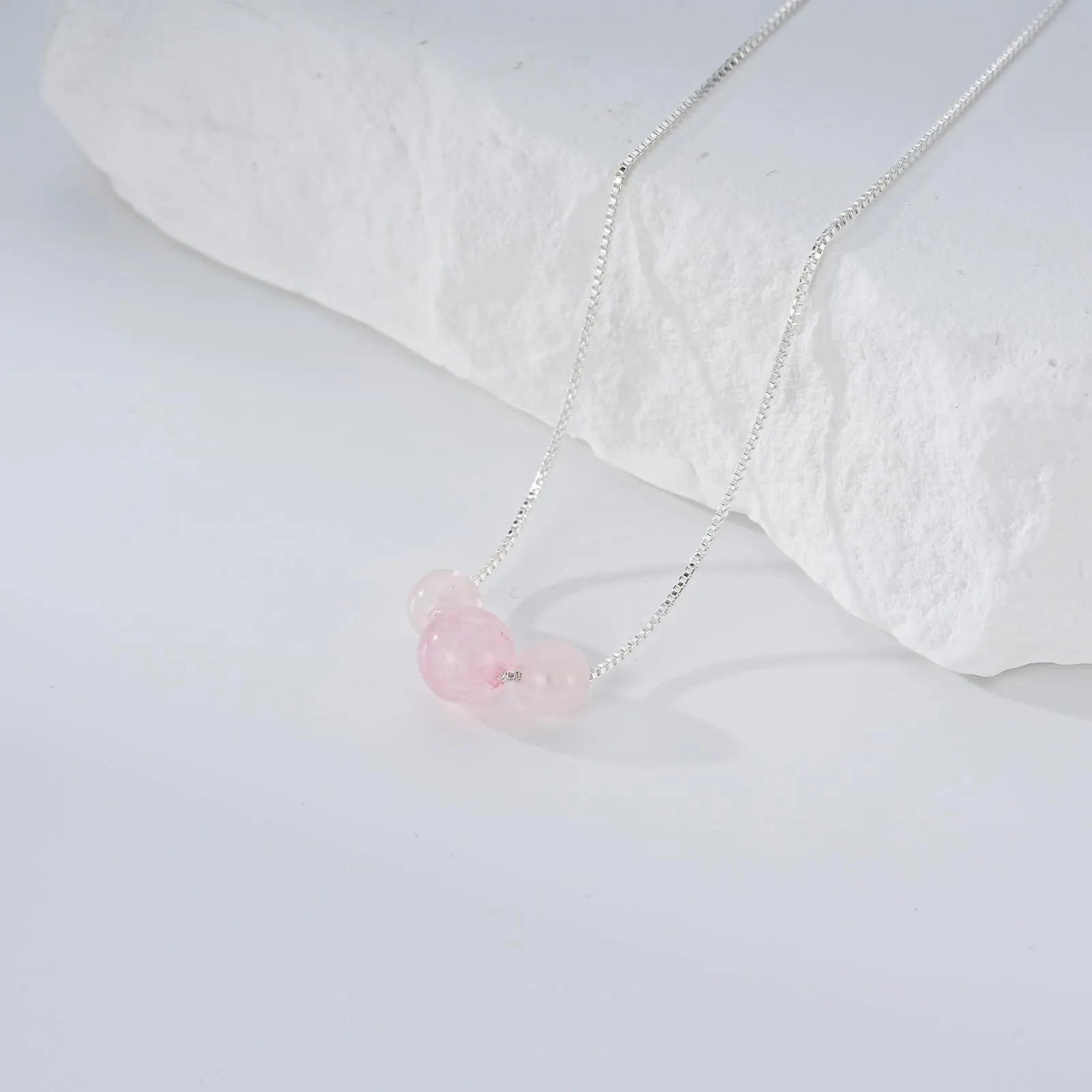 Aretas Collana in Quarzo Rosa e Argento 925 per Donna - immagine 4