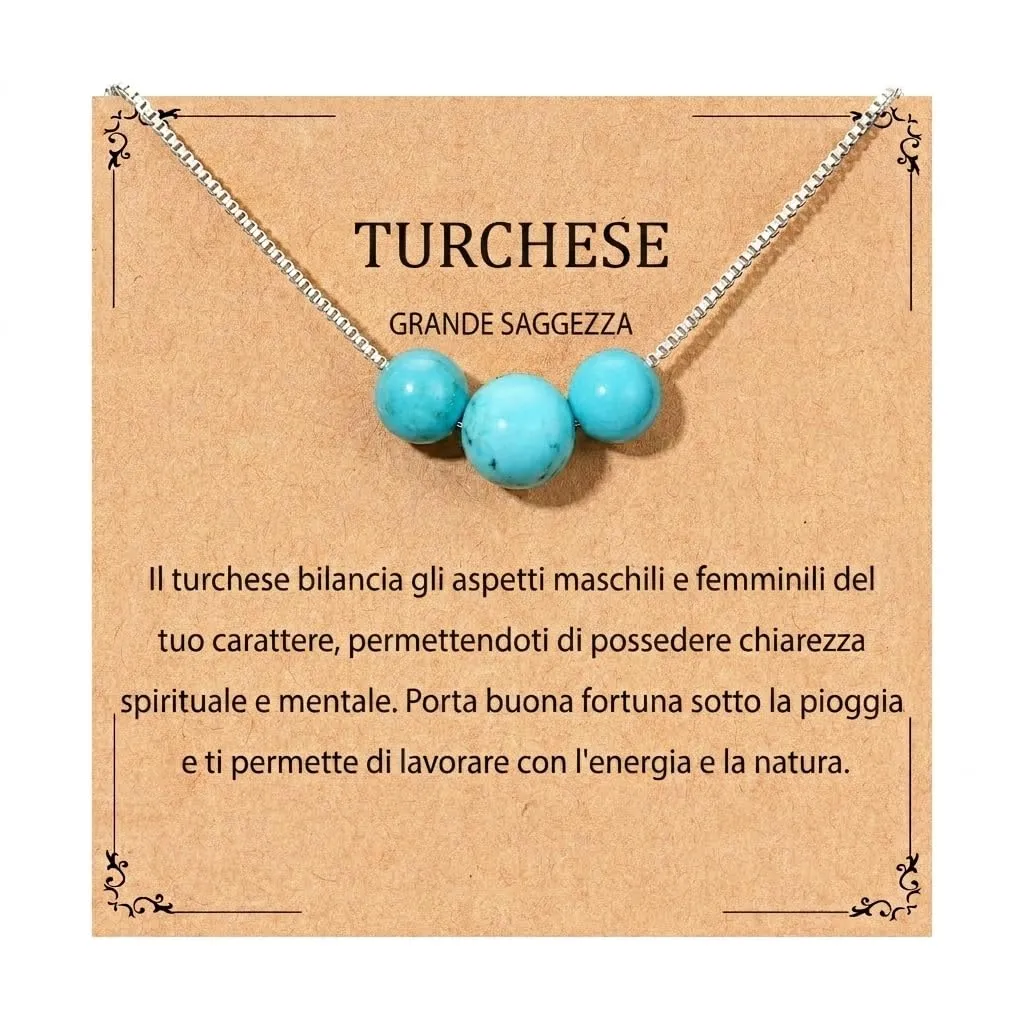 Aretas Collana in Turchese e Argento 925, 42+8cm - immagine 1