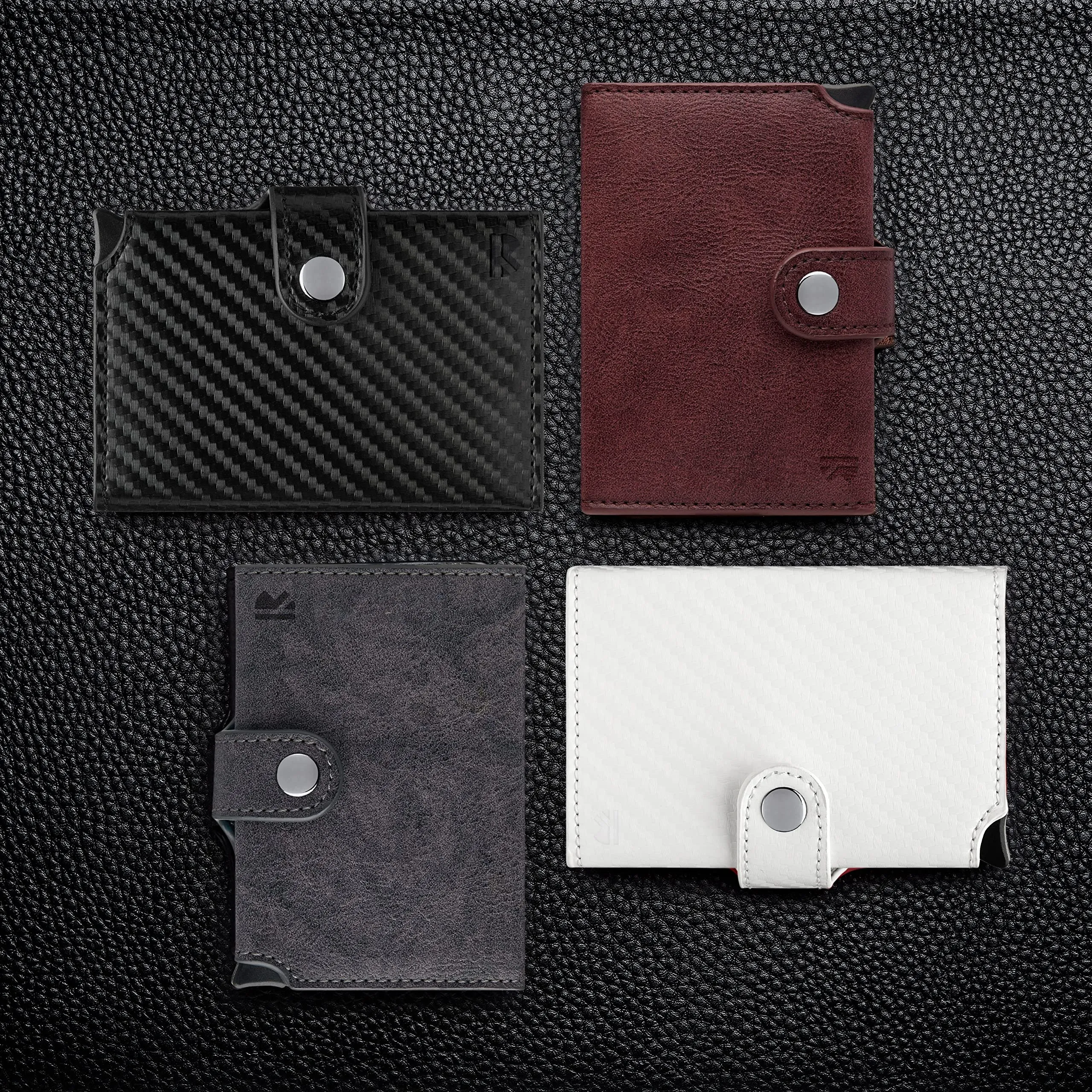 BEWMER v2 Portafoglio Uomo Slim in Similpelle con Protezione RFID, Grigio Scuro Blu - immagine 7