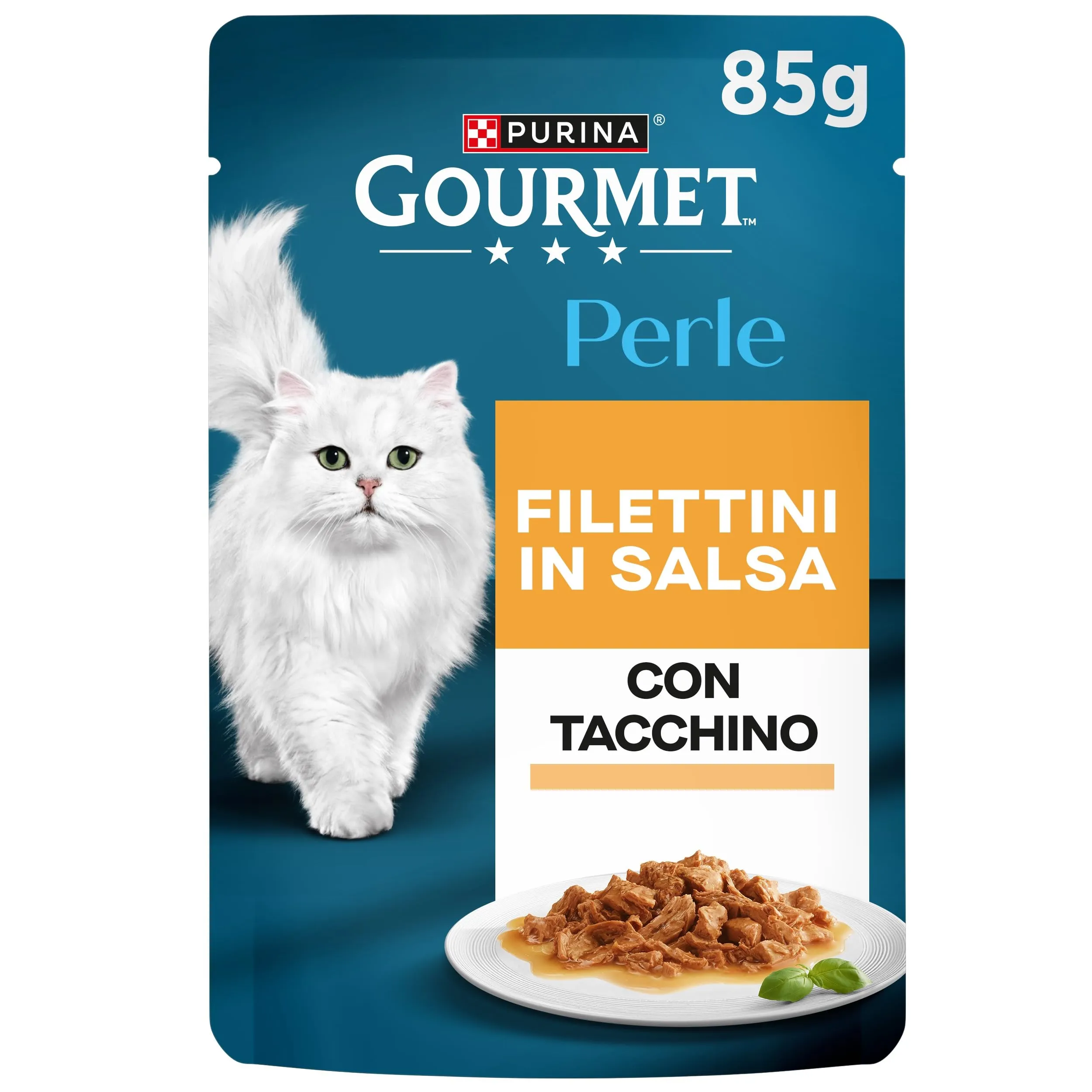 Gourmet Perle Cibo Umido per Gatti Adulti Filettini in Salsa con Tacchino, 26 Buste da 85g - immagine 4